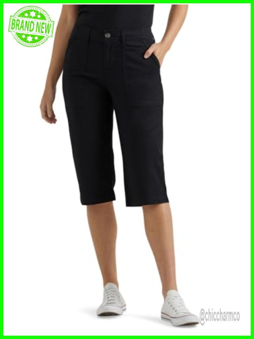 Women's Relaxed Fit Utility Capri Pants with Flex-to-Go Waistband